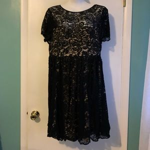 Torrid size 2 black lace overlay dress